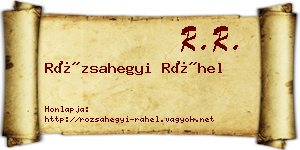Rózsahegyi Ráhel névjegykártya